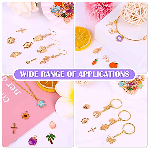 300Pcs Charms for Jewelry Making, Wholesale Bulk Assorted Gold-Plated Enamel Charms Earring Charms for DIY Necklace Bracelet Jewelry Making and Crafting