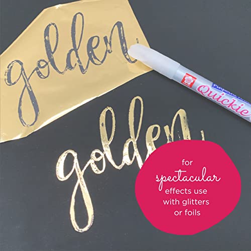 Sakura Quickie Glue Pens - Liquid Glue Pens for Crafting - Pinpoint Roller Glue - 0.7 mm Tip - 6 Pack