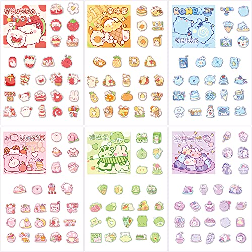 652 Pieces Korean Cute Kawaii Washi Cartoon Stickers Cartoon Little Girls Stickers Set Lovely Kid Sticker Small Size Scrapbook Decal Photo Planner Dairy Sticker for Notebook DIY(Cute Style)