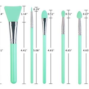 LORMAY 7 Pcs Silicone Brush applicator kit for UV Resin Epoxy Art Crafting and Cream Makeup Products (Mint Green)