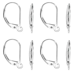 toaob 8pcs 925 sterling silver leverback french earring hooks hypoallergenic dangle earwire findings 16x9mm for jewelry making