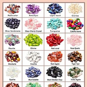 FEEIN Crystal Beads for Jewelry Making Kit, 1045 Pcs Natural Crystal Chips Stone Beads, Irregular Gemstones Crystals Kit with Dangles, Open Jump Rings for DIY Crafts Necklace Earrings Rings Making