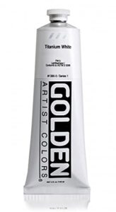 heavy body acrylic paint by golden in 5 ounce tube titanium white