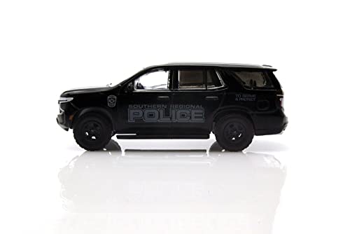 ModelToyCars 2021 Chevy Tahoe Police Pursuit Vehicle, Black - Greenlight 30342 - 1/64 Scale Diecast Car