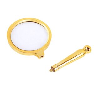 10X Handheld Magnifier with Metal Handle Golden,80mm Reading Magnifying Glass for Map,Newspaper,Documents,Labels,Failing Vision,Fire Starting,Jewelry,Crafts,Best Gifts for Seniors Kids