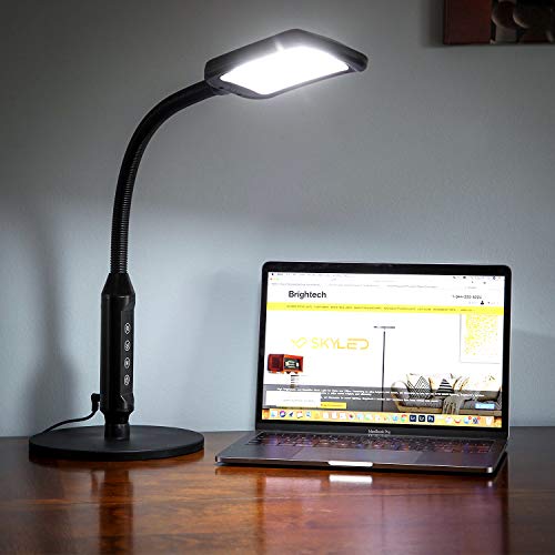 Brightech Litespan 2-in-1 LED Floor & Desk Lamp, Adjustable Height, Shades, Neck, Esthetician Light for Lashes, Portable Gooseneck Standing Lamp for Living Room, Dorm, Table