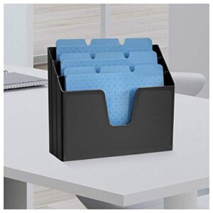 Acrimet Horizontal Triple File Folder Holder Organizer (Black Color)