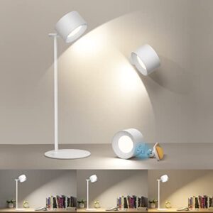 aksda led desk lamp with 360°adjustable lighting, dimmable eye-caring desk light with 3 lighting modes&3 levels brightness, touch control, battery operated table lamp for bedroom home office study