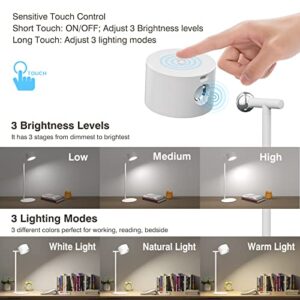 AKSDA LED Desk Lamp with 360°Adjustable Lighting, Dimmable Eye-Caring Desk Light with 3 Lighting Modes&3 Levels Brightness, Touch Control, Battery Operated Table Lamp for Bedroom Home Office Study