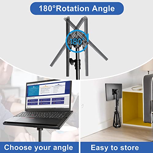 ALINBIN Projector Stand Tripod with Adjust Height from 31.5IN to 57IN, Laptop Tripod Stand with Phone Holder, Projector Table Music Stand for Office, Home, Studio or DJ