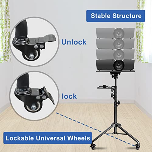 ALINBIN Projector Stand Tripod with Adjust Height from 31.5IN to 57IN, Laptop Tripod Stand with Phone Holder, Projector Table Music Stand for Office, Home, Studio or DJ