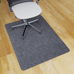 hiwood office chair mat for hardwood, 35 x 47 inches 1/6″ thick low-pile under desk mat, multi-purpose hard floor mat (dark gray)