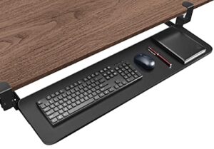 kanrichu 35.4” extra large keyboard tray, no screw long adjustable height under desk pull out keyboard drawer with c clamp (black)