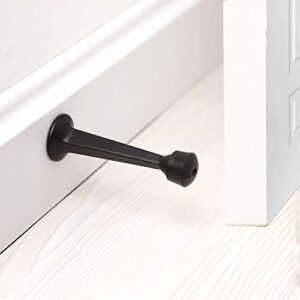 HOME MASTER HARDWARE Heavy Duty 3 in Solid Rigid Door Stop 12 Pack Door Stoppers Door Stops Matte Black w/ Rubber Tip