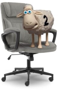 serta executive office chair ergonomic computer upholstered layered body pillows, contoured lumbar zone, base, fabric, black/grey
