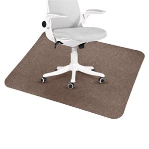 ecoso office chair mat for hardwood/tile floor,compressed fabric surface, 36″x 48″,0.16″ thick, hard floor protector,anti slip, self adhesive and eco friendly, floor mat for office/home. (brown)