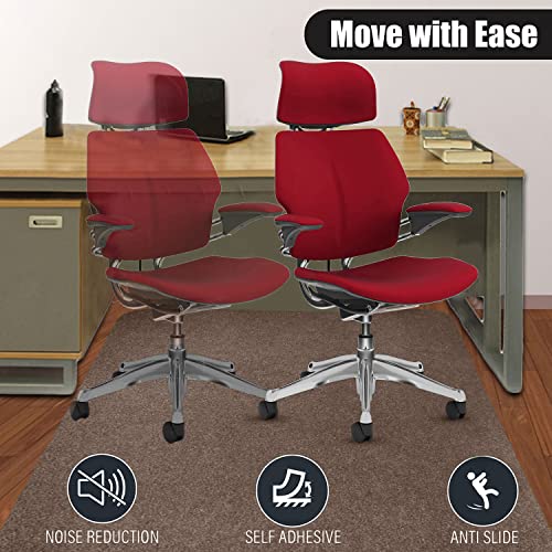 ECOSO Office Chair Mat for Hardwood/Tile Floor,Compressed Fabric Surface, 36"x 48",0.16" Thick, Hard Floor Protector,Anti Slip, Self Adhesive and ECO Friendly, Floor Mat for Office/Home. (Brown)