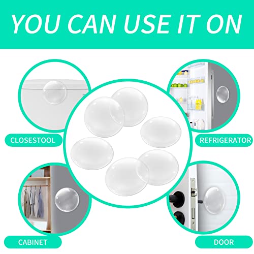 Door Stopper Wall Protector 2" (6 PCS) Silicone Wall Protectors from Door Knobs Door Knob Wall Protector Protects Every Wall Surface (Clear(6pcs))