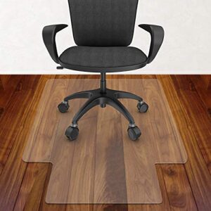 azadx office chair mat for hardwood floor and tile floor 30 x 48”, plastic mat for office chair easy glide on hard floors, clear desk chair mat for wood floors heavy duty
