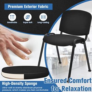 Giantex Set of 5 Conference Chair with Ergonomic Upholstered Seat,Elegant and Stackable Design for Office,Waiting Room, Guest Room, 5 Pieces Reception Executive Chair Set (31.5 H)