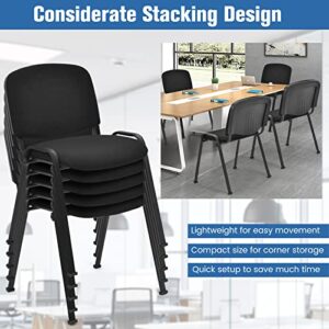 Giantex Set of 5 Conference Chair with Ergonomic Upholstered Seat,Elegant and Stackable Design for Office,Waiting Room, Guest Room, 5 Pieces Reception Executive Chair Set (31.5 H)