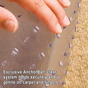 Chair Mat for Medium Pile Carpet, 60"x72" Rectangle, Clear Vinyl Beveled Edge, Clear