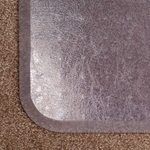 Chair Mat for Medium Pile Carpet, 60"x72" Rectangle, Clear Vinyl Beveled Edge, Clear