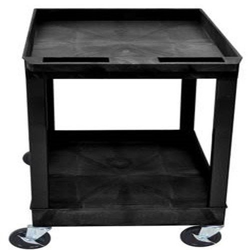 Luxor 32" x 18" Tub Storage Cart 2 Shelves - Black, (EC11-B)