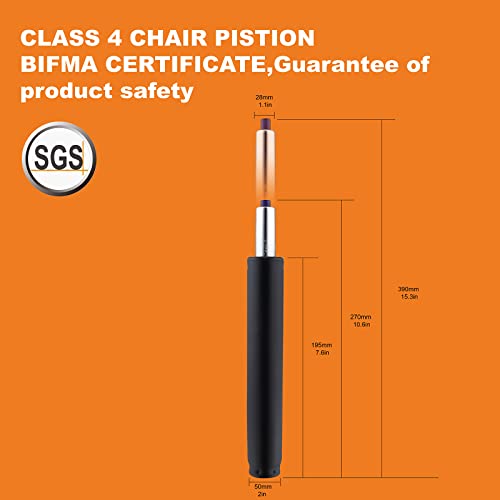 HOTHATT Office Chair Cylinder Replacement,4.8 inch Long Stroke Adjust,Gas Lift Heavy Duty 1000lbs,Smooth,Noiseless,Easy to Install,Premium Matte Finish,Anti Explosion,Safety for Gaming Chair