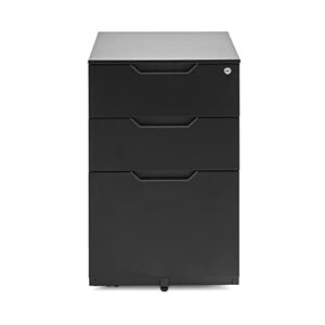 Amazon Basics 3 Drawer Mobile File Cabinet with Lock, Black