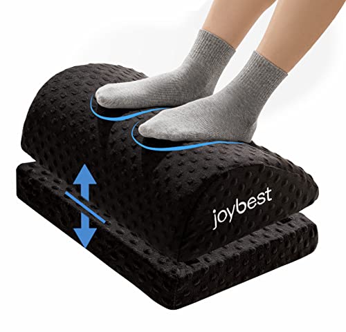 Foot Rest for Under Desk at Work ,Adjustable Memory Foam Desk Foot Rest, Ergonomic Teardrop Curved Design Office Footrest for Blood Circulation of Legs to Relieve Lumbar, Back, Knee Pain