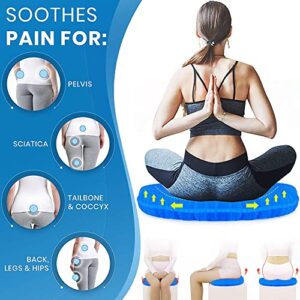 Donut Pillow for Tailbone Pain, Gel Seat Cushion Donut Cushion Hemorrhoid Relief Butt Cushion - Breathable Honeycomb Office Chair Car Gel Cushion for Coccyx Bed Sores Sciatica Postpartum Pregnancy