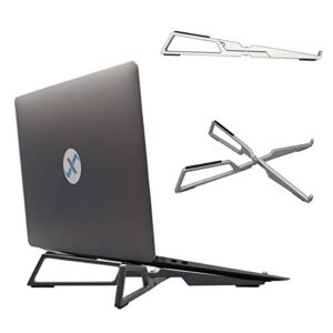 flexverk portable laptop riser stand- lightweight & adjustable computer holder, ergonomic, foldable – compatible with apple macbook pro & air, hp, dell, tablet & more 10″ – 16″ notebooks (silver)