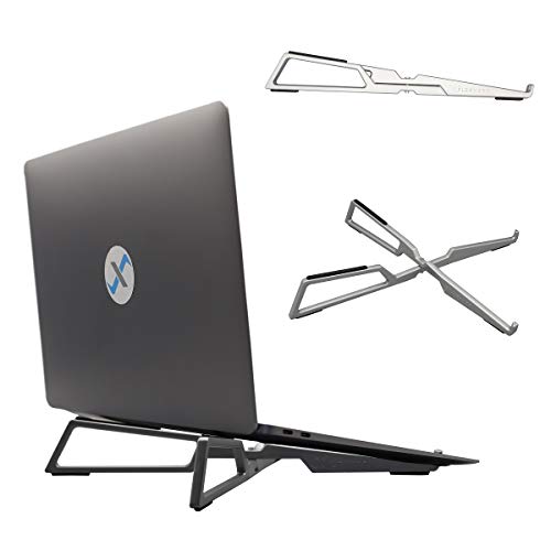FlexVerk Portable Laptop Riser Stand- Lightweight & Adjustable Computer Holder, Ergonomic, Foldable - Compatible with Apple MacBook Pro & Air, HP, Dell, Tablet & More 10" - 16" Notebooks (Silver)