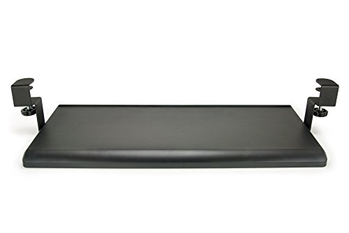 MAX SMART Clamp On Keyboard Tray w Mouse Pad, 33inch Large, Easy Assembly, Under Desk Ergonomic Keyboard Tray, Black