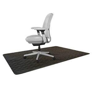 Resilia Office Desk Chair Mat - for Low Pile Carpet ( with Grippers ) Updated Black Swirl Spiral Pattern, 36 Inches x 48 Inches, Made in The USA