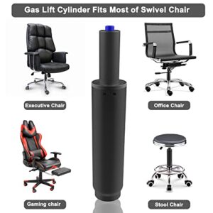 MySit 2.2" Stroke Office Chair Gas Lift Cylinder Replacement, Heavy Duty 450lbs Shortest Gas Spring Rod Chair Part Sinking 2.4 inches Universal Size Black for Short Person,High Chair Base, Class 4