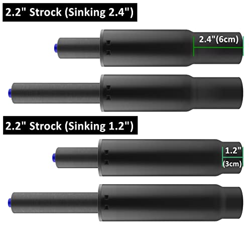 MySit 2.2" Stroke Office Chair Gas Lift Cylinder Replacement, Heavy Duty 450lbs Shortest Gas Spring Rod Chair Part Sinking 2.4 inches Universal Size Black for Short Person,High Chair Base, Class 4