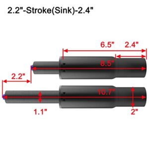 MySit 2.2" Stroke Office Chair Gas Lift Cylinder Replacement, Heavy Duty 450lbs Shortest Gas Spring Rod Chair Part Sinking 2.4 inches Universal Size Black for Short Person,High Chair Base, Class 4