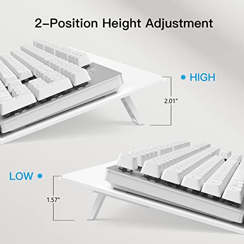 HUANUO Keyboard Stand for Desk, Ergonomic Typing Keyboard Riser with 2 Height Adjustable, Premium Acrylic Computer Keyboard Holder Keyboard Tray with Desktop Whiteboard Function & Non-Slip Pads, White