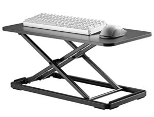 mount plus kbt10 ultra slim 24″ laptop, keyboard and mouse stand | sit stand adjustable riser for standing desks | lifts up to 15.6 inches in height | 5 height levels riser