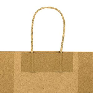 Small Each 100 Pack Brown&Color Craft Paper Gift bags with Handles Bluk for Birthday Party Favors Christmas