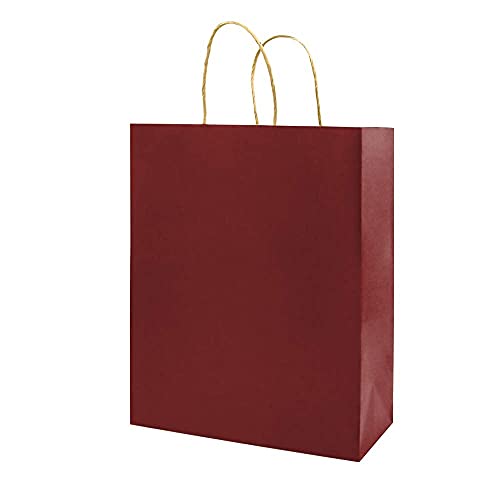 Small Each 100 Pack Brown&Color Craft Paper Gift bags with Handles Bluk for Birthday Party Favors Christmas