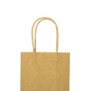 Small Each 100 Pack Brown&Color Craft Paper Gift bags with Handles Bluk for Birthday Party Favors Christmas