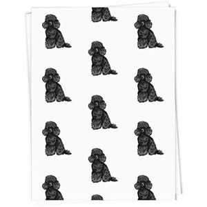 azeeda a1 ‘black toy poodle’ gift wrap/wrapping paper sheet (gi00040937)