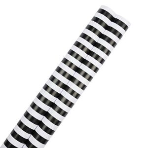 JAM Paper Gift Wrap - Striped Wrapping Paper - 50 Sq Ft Total - Black & White Stripes - 2 Rolls/Pack