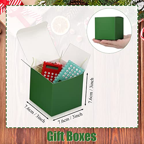 48 Pack Colorful Gift Boxes Kraft Paper Cube Boxes Easy Assemble Small Cardboard Boxes with Lids for Crafting Cupcake Christmas Wedding Presents Birthday Bridesmaids Proposal Party(3 x 3 x 3 Inch)