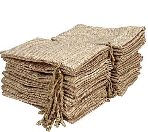 FASOTY Lot of 24 3.5x5 Inch Burlap Bags with Drawstring Linen Gift Bags Jewelry Pouch Jute Burlap Sacks for Wedding Favor Party Gifts, DIY Craft, Presents, Christmas, Valentines, Treat Pouches Bags