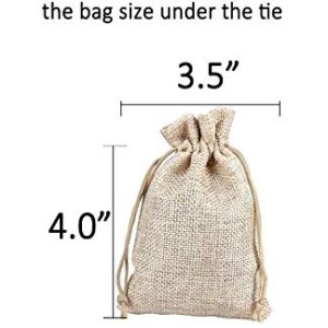 FASOTY Lot of 24 3.5x5 Inch Burlap Bags with Drawstring Linen Gift Bags Jewelry Pouch Jute Burlap Sacks for Wedding Favor Party Gifts, DIY Craft, Presents, Christmas, Valentines, Treat Pouches Bags