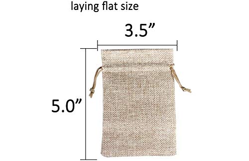 FASOTY Lot of 24 3.5x5 Inch Burlap Bags with Drawstring Linen Gift Bags Jewelry Pouch Jute Burlap Sacks for Wedding Favor Party Gifts, DIY Craft, Presents, Christmas, Valentines, Treat Pouches Bags